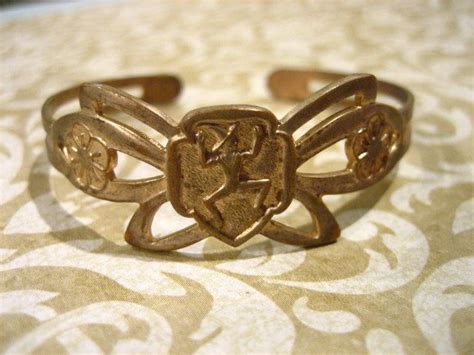 Vintage Girl Scout Brownie Butterfly Cuff Bracelet 50s Etsy Brownie Girl Scouts Girl Scouts