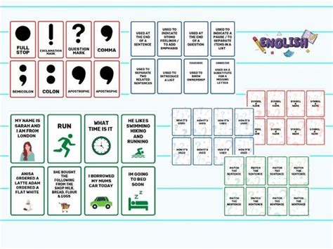 Functional Skills English X32 Punctuation Matching Cards Match