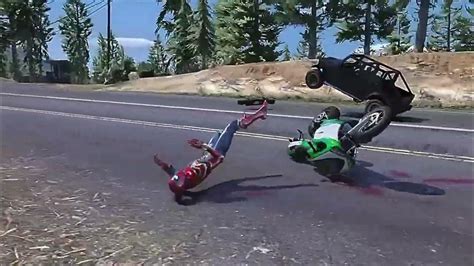 Gta 5 Iron Spiderman Motorcycle Stunts Fails Ragdolls Euphoria Ragdolls Youtube