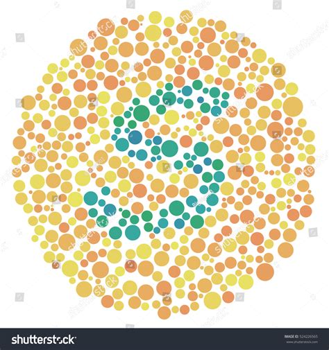 Ishihara Test Daltonism Color Blindness Disease Stock Illustration