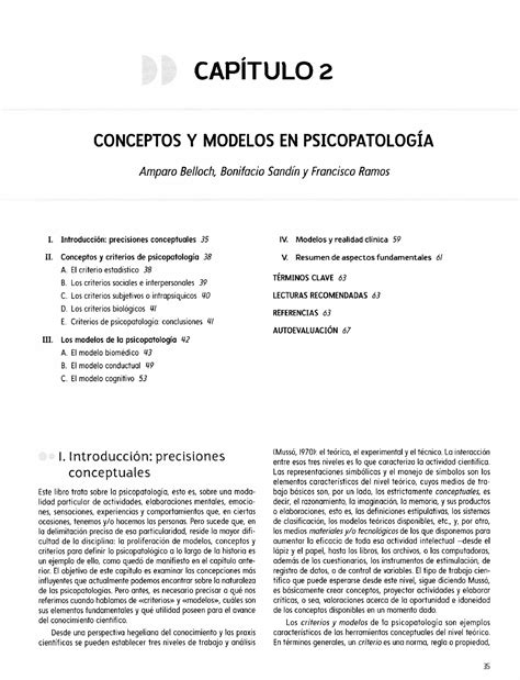 Manual de Psicopatología capitulo 2 parte 1 CAPITULO 2 CONCEPTOS Y