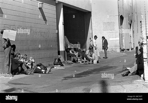 Skid Row 1960s Street Scene Downtown Los Angeles Usa 1969 Stock Photo