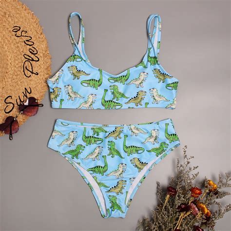 Cartoon Dinosaur Pattern Bikini Swimsuit Atelier Yuwa Ciao Jp