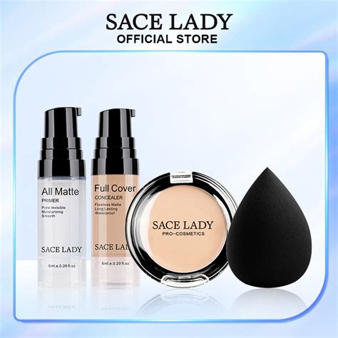 Sace Lady Makeup Set Pcs Natural Full Cover Concealer Matte Primer