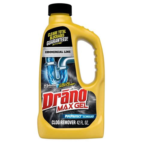 Drano Commercial Line 42 Fl Oz Max Gel Clog Remover 8 Pack 694773 The Home Depot