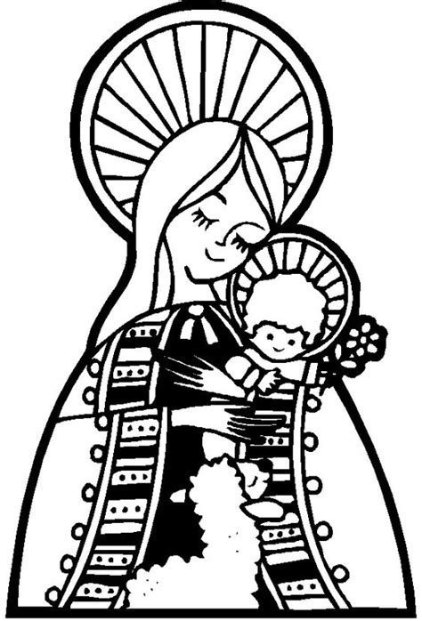 Coloring Pages Of Mary And Jesus