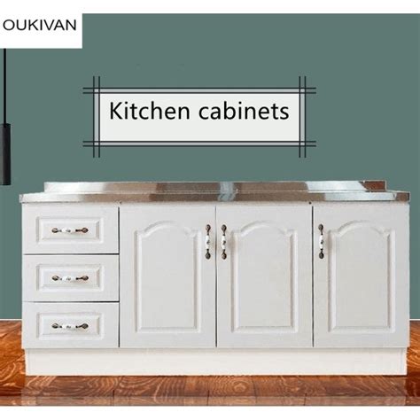 Stainless Steel Cabinet Kabinet Dapur Solid Wood Kitchen Cabinet