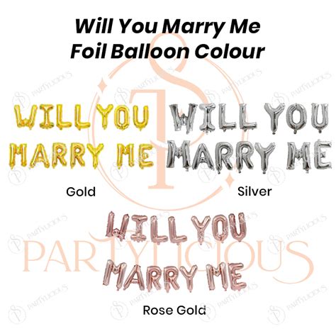 16inch Will You Marry Me Foil Balloon Normal Air Partylicious