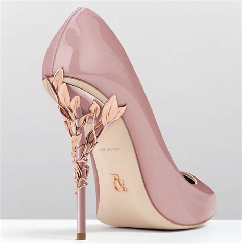 Eden Heel Pump 38 Lavender Pink Patent With Rose Gold Leaves Heels