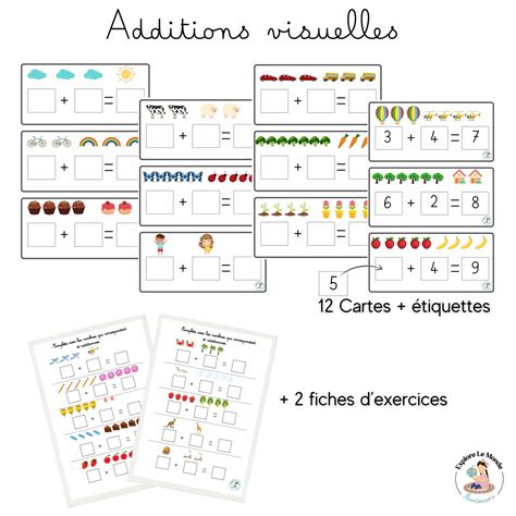 Cartes Additions Visuelles Fiches Dexercices Explore Le Monde