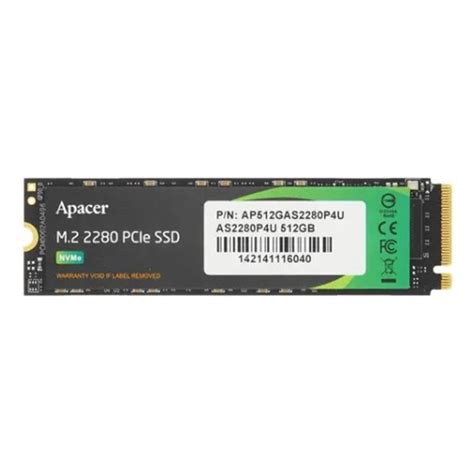 Накопитель SSD M 2 2280 Apacer AS2280P4 512Gb PCIe 3 0 x4 3D NAND TLC