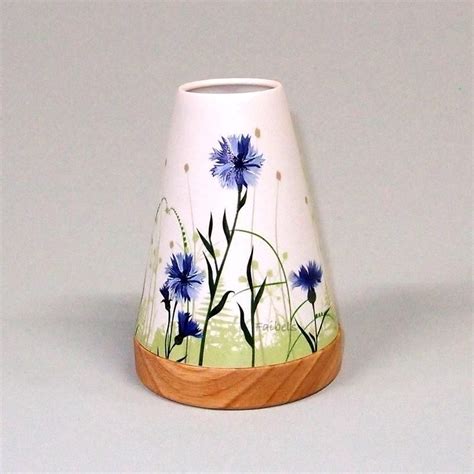 Glowing Candle Holder Vintage Style Puri Kornblumen Blau