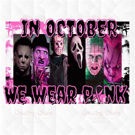 In October We Wear Pink Horror Film Character Digital Etsy