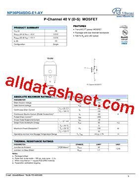 Np P Sdg E Ay Datasheet Pdf Vbsemi Electronics Co Ltd