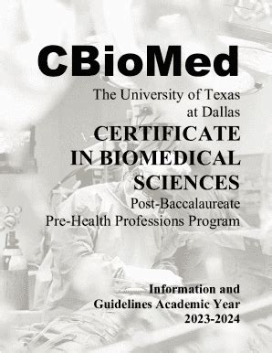 Fillable Online Dox Utdallas Certificate In Biomedical Sciences Fax