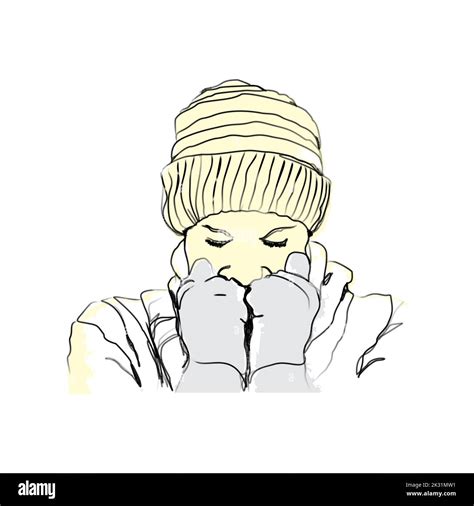 Hand Drawn Illustration Of A Cold Person Perfect For Design Elements