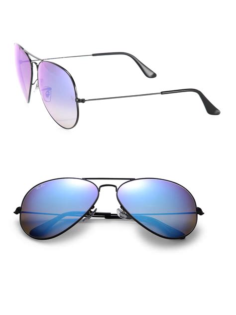 Ray-ban Metal Mirrored Aviator Sunglasses in Blue for Men | Lyst