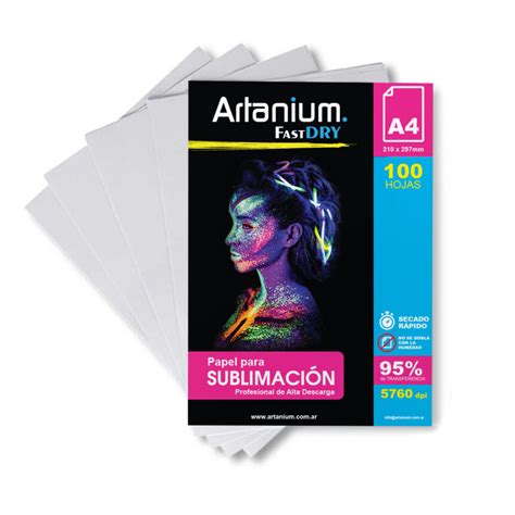 Papel Para Sublimar Artanium Fastdry A4 Paquete X 100 Hojas