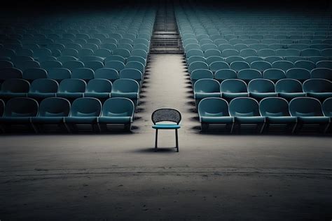 Premium Ai Image A Lone Chair In The Center Of A Grandstand