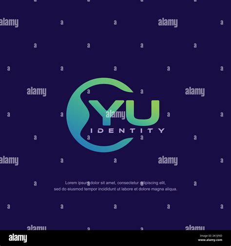 Yu Initial Letter Circular Line Logo Template Vector With Gradient