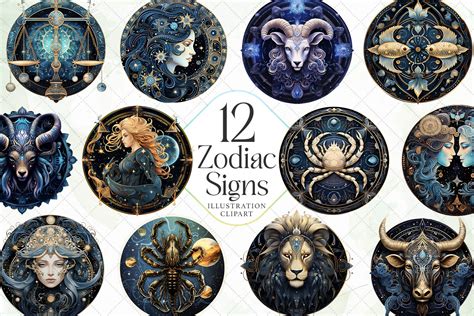 Zodiac Signs Sublimation Bundle Illustration Par Janecreative