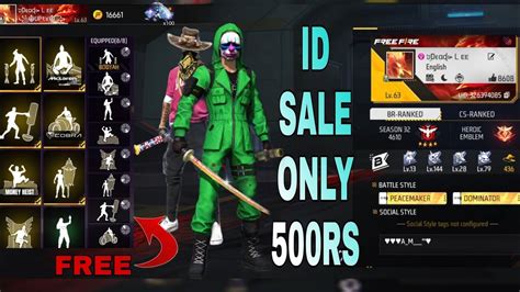 Free Fire Id Sell Today Green Criminal And Hip Hop Bundle In Id For