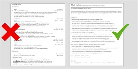 Standard Resume Margins Size Formatting Zippia