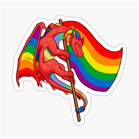 Gay Pride Flag Dragon 3rd Edition Sticker For Sale By Kmp0511