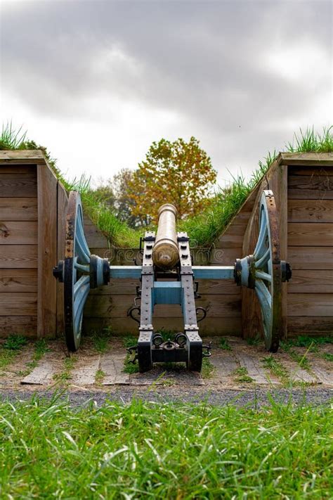 A Revolutionary War Era Cannon At A Redoubt In Valley Forge National