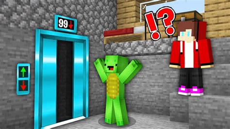 Mikey And Jj Found Secret Elevator In Minecraft Maizen Youtube