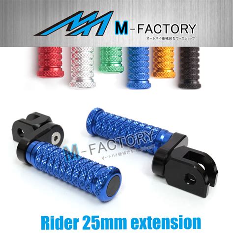 Blue M Grip 25mm Extended Front Foot Pegs For Ducati Monster S4RS 06 08