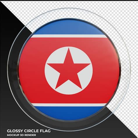 Bandeira de círculo brilhante texturizado 3d realista da coreia do