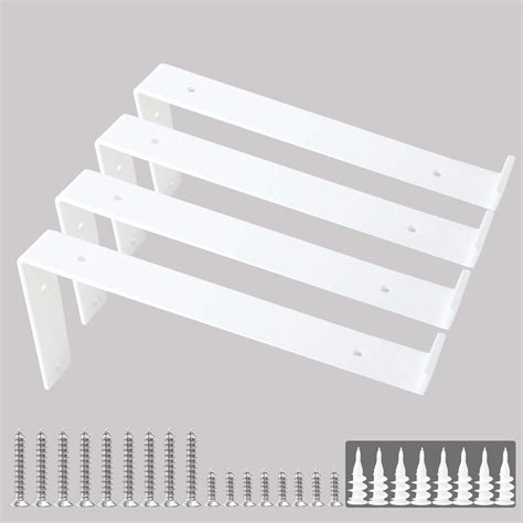 Buy Shelf Brackets 12 Inch Z Brackets 4PCS White Wall Bracket With Lip