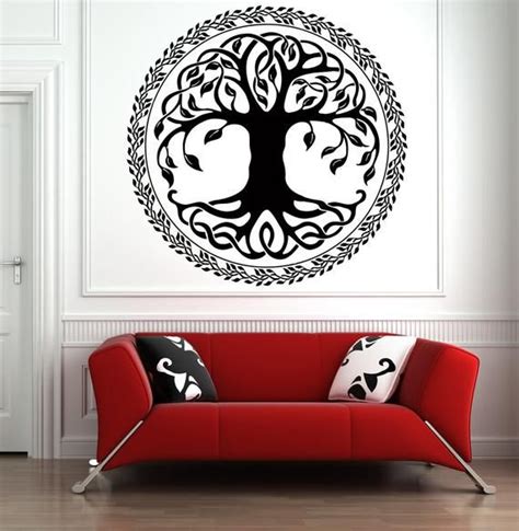 Tree Of Life Wall Decal Tree Roots Branch Celtic Pattern Wall Etsy