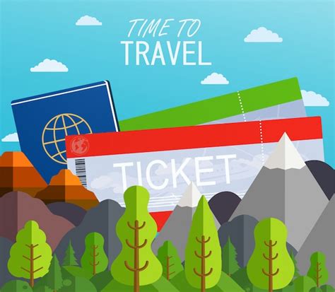 Premium Vector Airplane Tickets With Passport Travel Concept