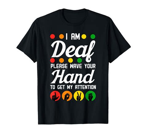 Deaf Awareness Hearing Aid Implant Asl Wave Your Hand T Shirt