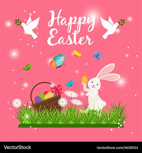 Happy Easter Card Template Royalty Free Vector Image