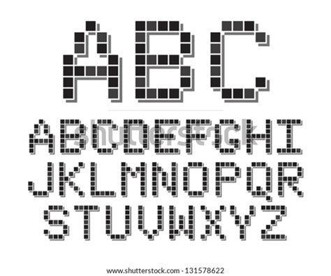 8 Bit Pixel Themed Font Set Stock Vector (Royalty Free) 131578622 ...