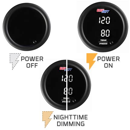 Glowshift Color Digital Dual Temperature Pressure Gauge