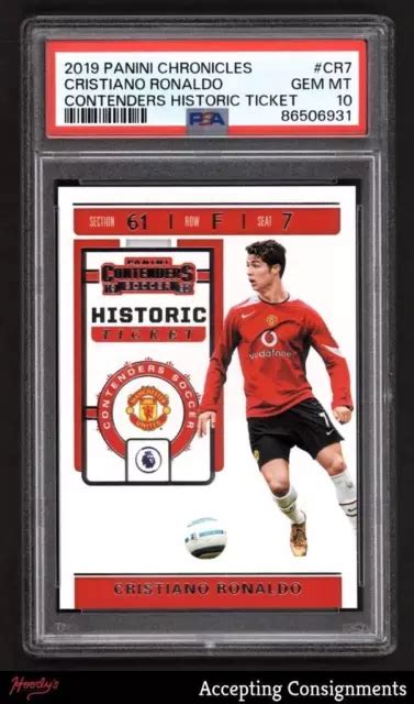 2019 20 Panini Chronicles Biglietto Storico Cr7 Cristiano Ronaldo Psa