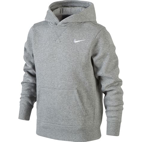 Nike Boys Brushed Fleece Pullover Hoodie Grey