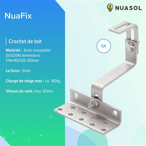 Kit de montage Nuasol photovoltaïque pour toit en tuiles 2 module