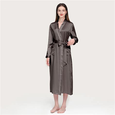 Womens Luxury Long Silk Robe Alisilk