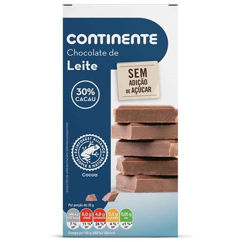 Tablete De Chocolate De Leite Continente Emb 100 Gr Continente Online