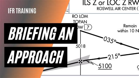 How To Brief An Instrument Approach Reading Approach Plates IFR