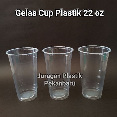 Jual Gelas Cup Plastik Oz Datar Isi Pcs Pack Minuman Boba Thai