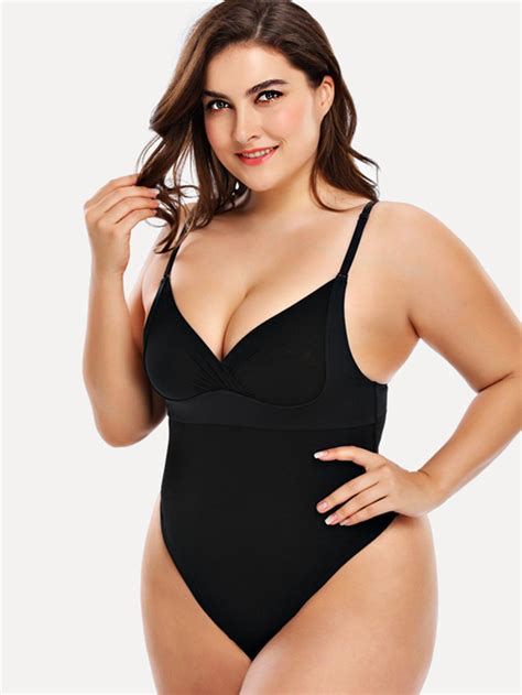 Plus Plain Shapewear Bodysuit Shapewear Bodysuit Plus Size Bodysuit