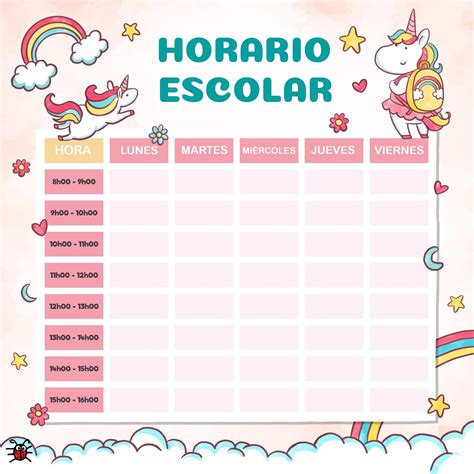 Horario Escolar Para Imprimir Horarios Infantiles Listos Para Images And Photos Finder