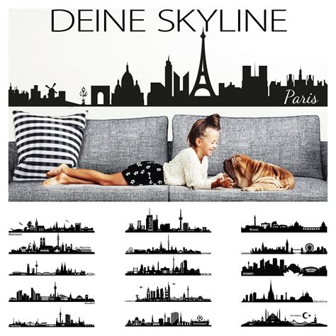 Wandtattoo Wandsticker Wandaufkleber Skyline M Nchen Dortmund K Ln