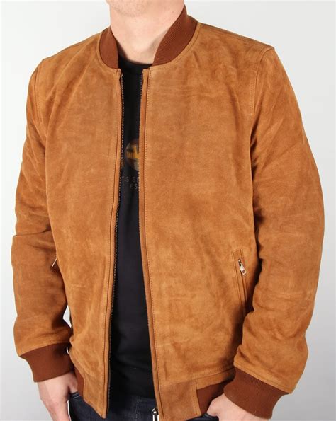 Bellfield Plato Suede Bomber Jacket Tanjacketcoatmens